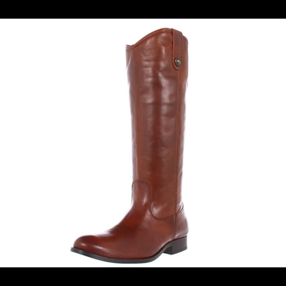 FRYE Melissa Button Boot Cognac Vintage Leather